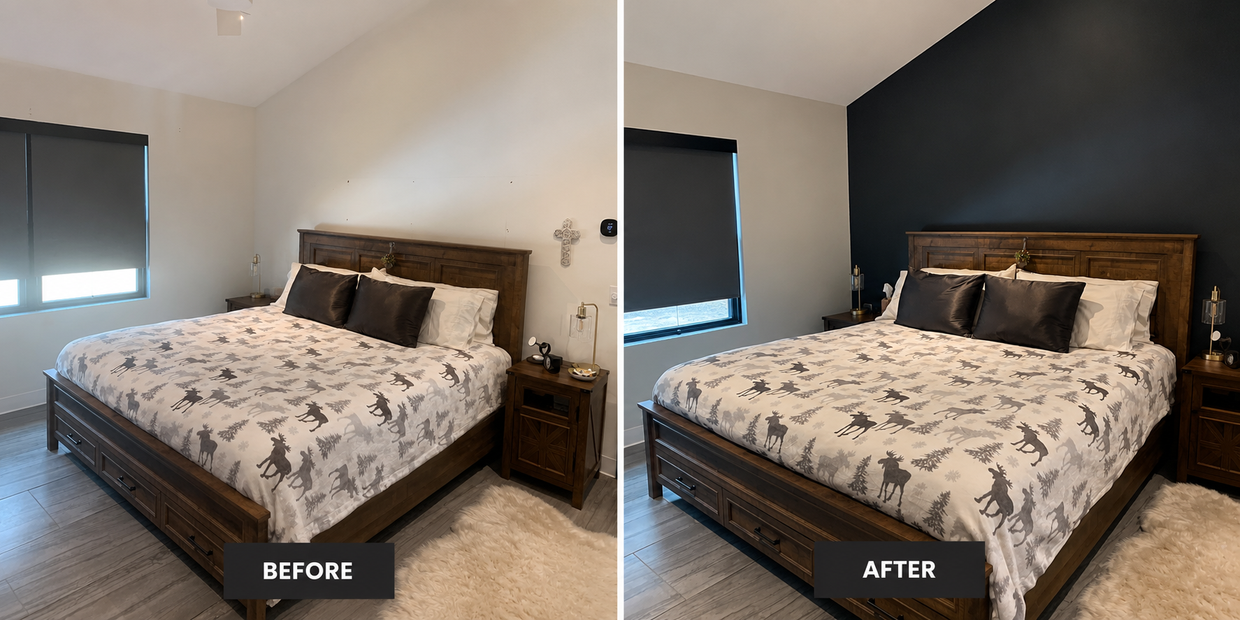 Before and after: Bedroom accent wall