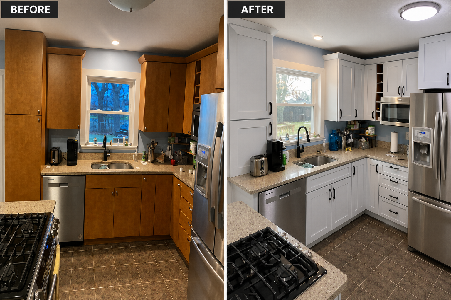 Before and after: Kitchen cabinets